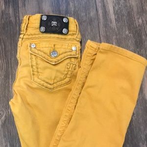Youth Miss Me size 8 Mustard yellow skinny jean